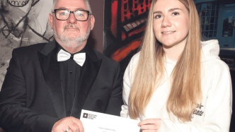 Rose Lacey Byrne, winner of the Wexford Festival Opera School Essay Writing competition in 2025, pictured with Wexford Festival Opera Chairman Paul Cleary. Pic: Jim Campbell courtesy of the Wexford People