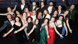 Wexford Factory participating artists with (centre l-r) Danielle Cunniffe, Partner at PwC, Rosetta Cucchi, Artistic Director of Wexford Festival Opera and Suzanne Nance, Executive Director of Wexford Festival Opera. PHOTO: Mark Stedman