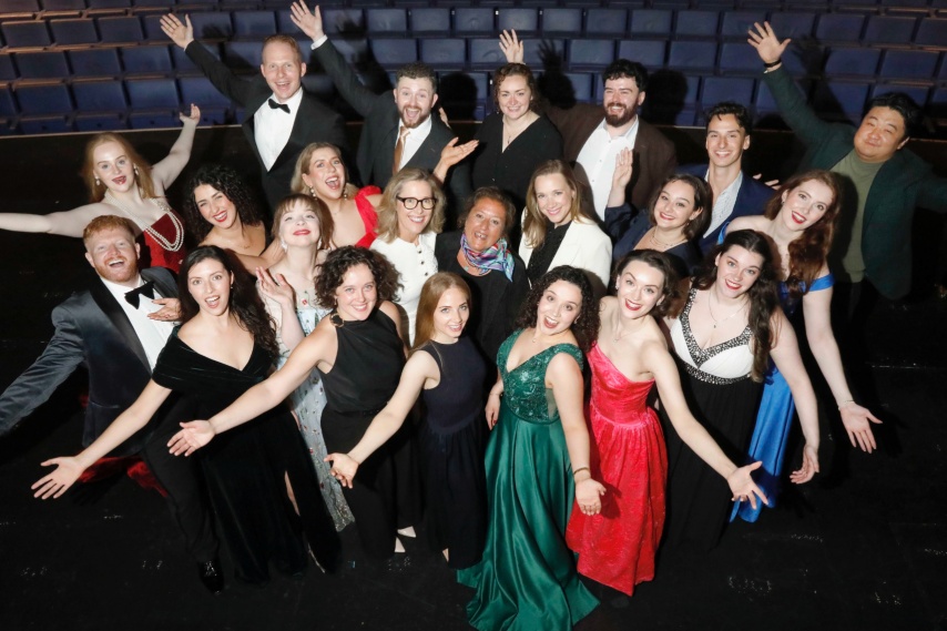 Wexford Factory participating artists with (centre l-r) Danielle Cunniffe, Partner at PwC, Rosetta Cucchi, Artistic Director of Wexford Festival Opera and Suzanne Nance, Executive Director of Wexford Festival Opera. PHOTO: Mark Stedman