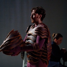 A bearded actor in costume